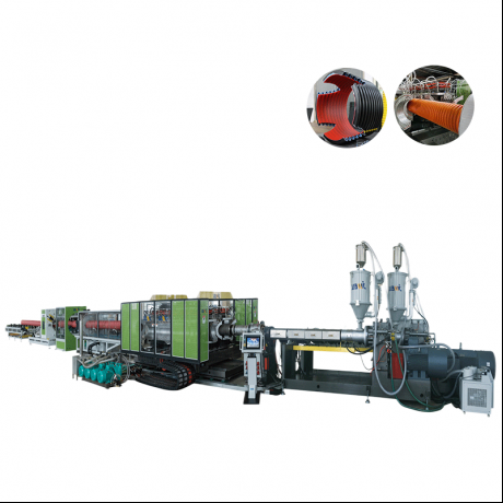 HDPE / PP / PVC көлденең типті екі қабатты гофрленген құбырды экструзиялау желісі